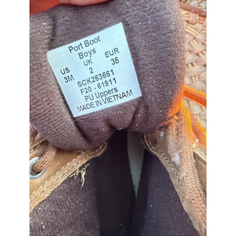 Sperry Port Boots Boys 3M Duck Boots 2 UK 36 EU rain Fall Winter Warm